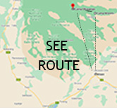 Map showing Maun - Camp Moremi - Camp Okavango