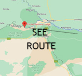 Map showing VicFalls to Chobe Savanna Lodge