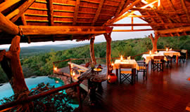 Viewing deck looking over the swimming Pool at Nedile Game Lodge