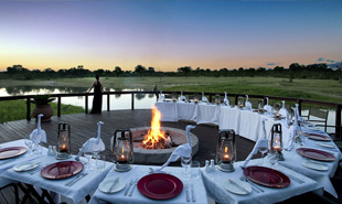 Dinner on the deck of Arathusa Safari Lodge