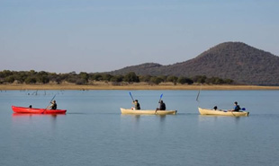 Canoes on water at Finfoot Lake Reserve