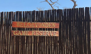 Gate sign for Welgevonden Game Reserve
